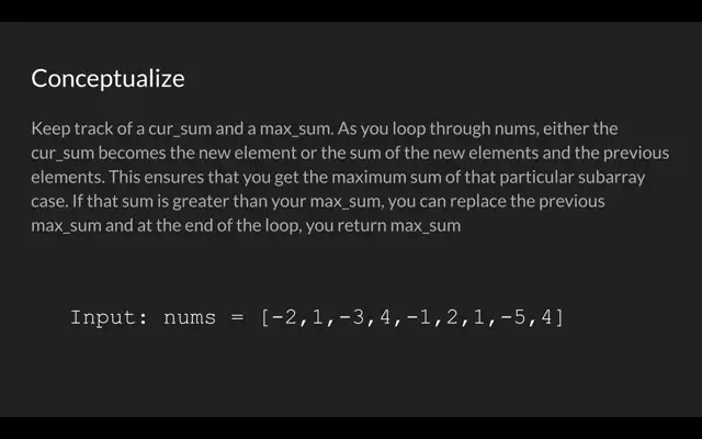 Python Exercises: Max SubArray