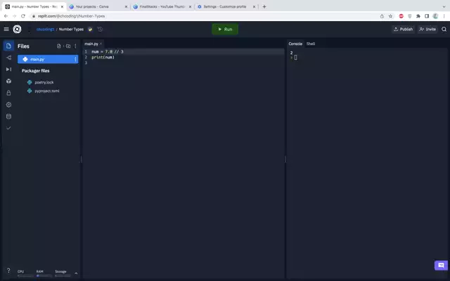 Calvin Huang - Python Intro to Numbers and Math